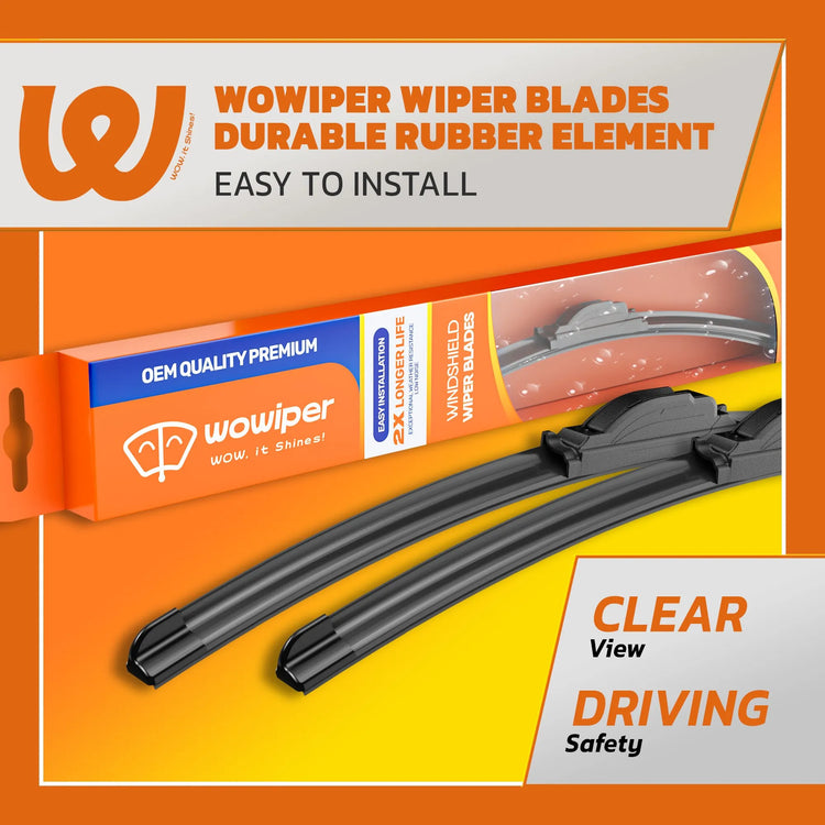 Toyota RAV4 2013-2024 & Corolla 2009-2018 Windshield Wiper Blades, WOWIPER 26"+16" J/U Hook Beam Wipers, Quiet Streak-Free All-Season Front Replacement, 2 Pack