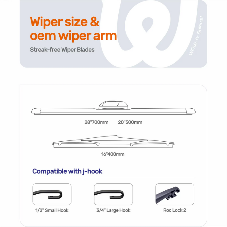 Toyota Sienna 2011-2020 Silicone Wiper Blades, WOWIPER Graphene Coated Front & Rear Set