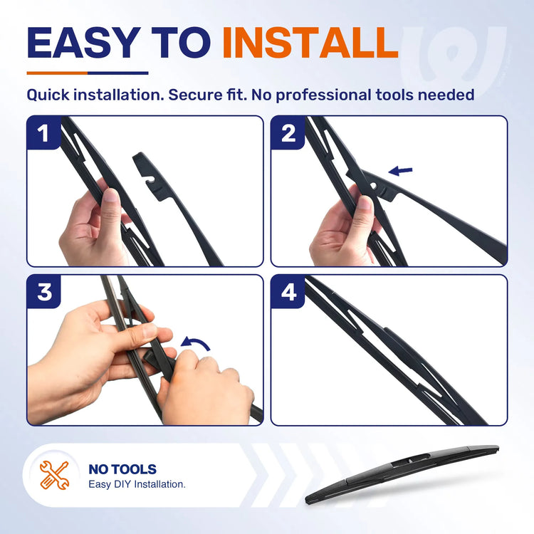 Toyota Highlander 2020-2026 Silicone Wiper Blades 3 Pack, WOWIPER 26"+18" Front & 10" Rear Set, Water Repellent All-Weather Windshield Wipers