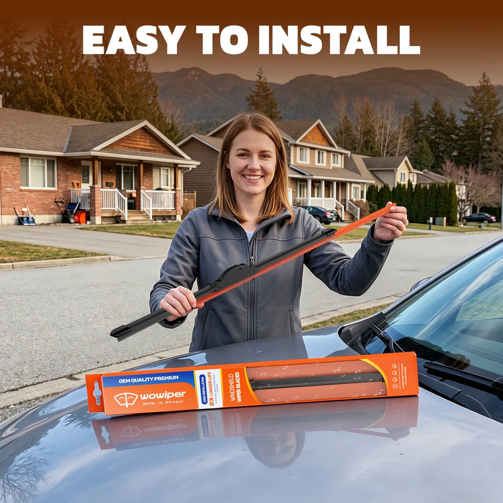 Ford F-150, F-250 & F-350 22"+22" Windshield Wiper Blades, WOWIPER J/U Hook Beam Wipers, Quiet Streak-Free All-Season Front Replacement, 2 Pack