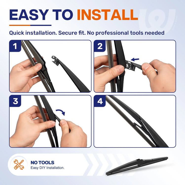 Toyota Prius 2016-2022 Silicone Wiper Blades 3 Pack, WOWIPER 28"+16" Front & 16" Rear Set, Water Repellent All-Weather Windshield Wipers